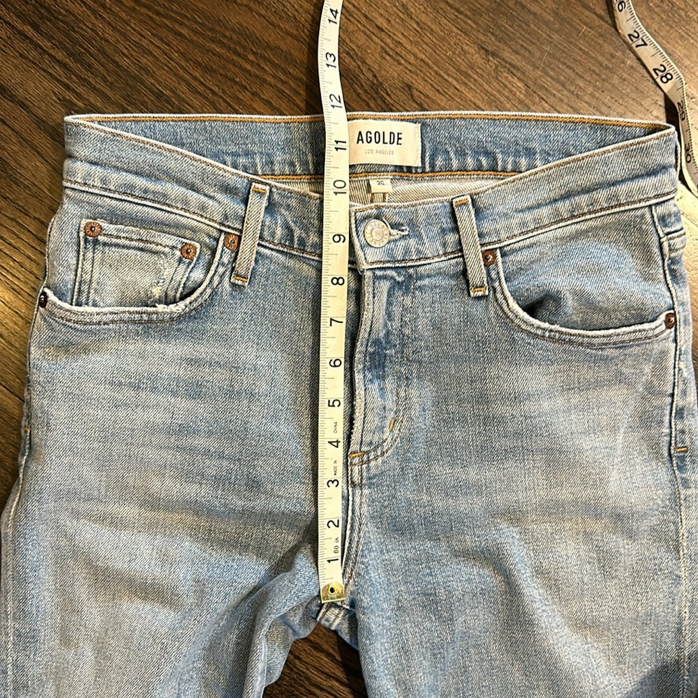 Agolde Toni Pristine Blue Mid Rise Straight Leg Jeans Women’s Size 26 - Picture 6 of 12